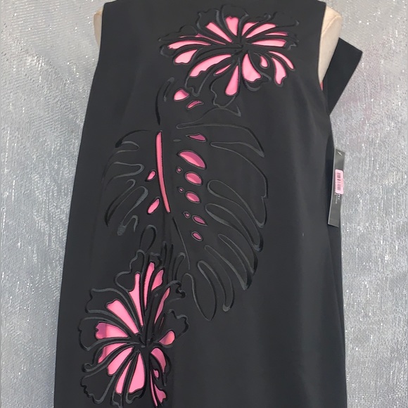 Tahari Arthur S. Levine Floral Laser-cut Shift Dress Size 10 - Picture 2 of 3